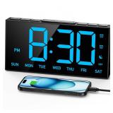 GOLOZA Digital Alarm Clocks for Bedrooms, Digital Clock with 4 Level Brightness +Off, Dual Customizable Alarms, USB Port, Power-Off Memory, Snooze, DST, 1224H, Desk Clock for Kids Adults Elderly