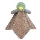 Doindute Baby Mallard Duck Soft Stuffed Animal Security Blanket, Plush Green Duck Character Lovey Blanket, Baby ShowerNursery Gift, Newborn Infant Toddler Snuggle Blankie for Boys Girls, 14 Inches