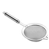 SUNWUKIN Stainless Steel Fine Mesh Strainers for Kitchen, Colander-Skimmer with Handle, Sieve Sifters for Food, Tea, Rice, Oil, Noodles, Fruits, Vegetable 4.73 inch