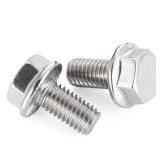 OUSCHR 516-18 x 34\ Flanged Hex Head Bolts Flange Hexagon Screws, Stainless Steel 304, Fully Threaded, 15 PCSin