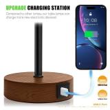 LuxeBeam Modern USB and Type-C Bedside Lamp with Touch Control, Dimmable Table Lamp with White Fabric Shade Enhanced with Gold Threads, Includes LED Bulb - Ideal for Bedroom, Office, Dorm