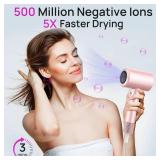 CONFU Hair Dryer, 110000 RPM Fast Drying Blow Dryer with Magnetic Diffuser and Concentrator, Professional Lightweight Ionic Hair Dryer for Women and Men