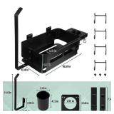 Goldusk Storage Bin for Traeger Grills with Paper Towel Holder and Drink Holder Accessories Outdoor Grill for Traeger Ironwood 650885, PRO 5757803422, for Pit boss, for Z-Grills Smoker Side Basket