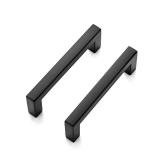 Ravinte Kitchen Cabinet Hardware 55 Pack Matte Black Square Bar Drawer Handles 3-inch Center to Center Solid Slim Black Pulls