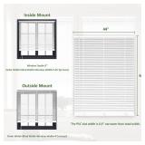 Kokorona Cordless Mini Blinds Horizontal Venetian Blinds Vinyl Window Shades Light Filtering Privacy Room Darkening Blinds for Bedroom, Kitchen, Office, 44\ W X 64\in H, Whitein