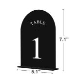 JOYIT Arch Wedding Table Numbers 1-50 with Stands Double-Sided Printed 5\ X 7\in Acrylic Table Signs with Black Background White Text, Perfect for Wedding Receptions, Partiesin
