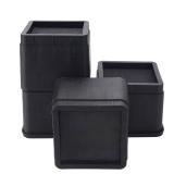 BTSD-home Adjustable Bed Risers 3 or 6 Inch - Heavy Duty Furniture Lifter Set of 4, Supports 2,200 lbs - for Under Bed Storage, Dorm, Bed Frame, Sofa, Table, Chair, Desk - Black