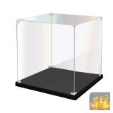 KOLIPI Acrylic Display Case for Collectibles Assemble Clear Acrylic Display Box for Lego Alternative Glass Case for Showcasing Figures Doll Toys Home Storage(8x8x8 inch, 20x20x20 cm)