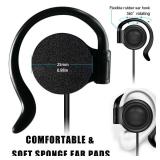 EXMAX Wired Single Headphones 3.5mm Left-Side Earphone One Ear Ear-Hook Headphone for EXD-101 ATG-100T Wireless Tour Guide Receiver Radio Podcast Laptop MP3 Ear Bud (Left-Side Earphone)