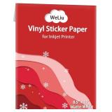 Weliu Printable Vinyl Sticker Paper for Inkjet Printer - Matte White - 21 sheets 8.5\x11\in Waterproof Decal Paper Self-Adhesive Sheets- Dries Quickly and Holds Ink Beautifullyin