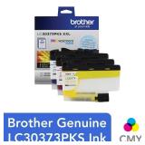 Brother Genuine LC30373PKS, 3-Pack Super High-Yield Color INKvestment Tank Ink Cartridges, Includes 1 Cartridge Each of Cyan, Magenta and Yellow Ink, Page Yield Up to 1,500 PagesCartridge, LC3037