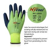 DS Safety Waterproof Work Gloves Hycool Grip Working Gloves 1 Pair(L,Green)