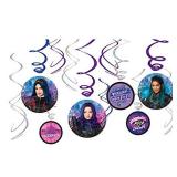 Swirl Hanging Decorations - 5\ and 7\in (Pack of 12) - Perfect for Themed Parties and Events, Disney Descendants 3in