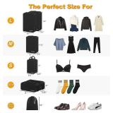 Lumesner Compression Packing Cubes, 8 Set Travel Packing Cubes for Carry on Suitcases, Compression Suitcase Organizers Bag Set and Travel Cubes (8pc -Dark Black)