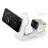 3 in 1 Magnetic Wireless for iPhone Charging Station: Foldable Portable Charger for iPhone 17-12 Pro Max and Apple Watch and AirPods, for Apple Multiple Devices Charger for Home,OfficeandTravel
