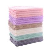 24 Pack Kitchen Dishcloths - Does Not Shed Fluff - Reusable Dish Towels, Dish cloths, Super Absorbent Coral Fleece Cleaning Cloths, Nonstick Oil Washable Fast Drying, 7 x 9 Inch (Multicolor)