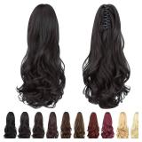 ponytail extension,16\ claw clip hair extensions ponytail short curly hair ponytail Extension Natural Looking Synthetic Hairpiece for Women Natural Blackin