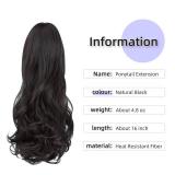 ponytail extension,16\ claw clip hair extensions ponytail short curly hair ponytail Extension Natural Looking Synthetic Hairpiece for Women Natural Blackin