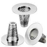 Anteecana Bathroom Sink Drain Strainers for 1.1\-1.6\in Depth Than 1.6\in Drain Hole Catcher for Laundry, Utility, RV Sink.Small Conical Bathroom Sink Strainer Basket (0.94 inch Mouth Wide,3 Pcs)in