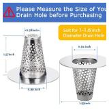Anteecana Bathroom Sink Drain Strainers for 1.1\-1.6\in Depth Than 1.6\in Drain Hole Catcher for Laundry, Utility, RV Sink.Small Conical Bathroom Sink Strainer Basket (0.94 inch Mouth Wide,3 Pcs)in