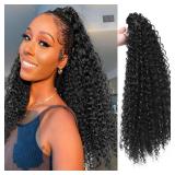 Drawstring Ponytail Extension for Black Women Deep Curly 20 Inch Afro Kinky Curly Clip in Pony Tails Hair Extensions Curly Synthetic Soft Fluffy Ponytail for Daily Use