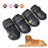 XSYandG Dog Boots,Waterproof Dog Shoes,Dog Booties with Reflective Rugged Anti-Slip Sole and Skid-Proof,Outdoor Dog Shoes for Medium Dogs 4Pcs-Size 3