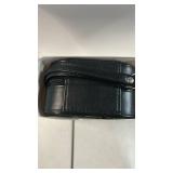 Cuifdem-Travel Jewelry Case with Hand Strap and Monogram, Small Jewelry Box PU Leather with Mirror, Travel Jewelry Box for Women Girls, Jewelry Organizer Personalized Gifts (mysterious black, FS)