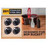 PlusRoc 4 Pack Anti-Rust Wheels Stainless Steel Self Adhesive Caster Wheels for Kitchen Appliance Rollers Sliders Mop Bucket, Load Capacity 28LBS Per Wheel for Furniture