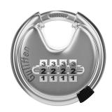 Guliffen Discus Combination Lock,Heavy Duty Stainless Steel Disc Combination Padlock for Storage Unit, Sheds, Garages and Trailer