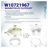 BlueStars W10721967 Washer Pulley Clutch Kit and W10006384 Drive Belt  Compatible for Whirlpool Kenmore Maytag - Replaces W10006356 W10006354 PS10057144 W10326374 AP6014712 WTW5000DW1 MVWX655DW1