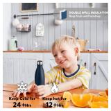 Volhoply 12oz Small Water Bottle Stainless Steel, BPA Free Insulated Water Bottles, Double Wall Cola Shape Flask, Keeps Cold 24 Hours and Hot 12 Hours for Kids Handbag (Nvay)