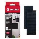 VELCRO Brand Heavy Duty Fasteners | 4x2 Inch Strips with Adhesive 8 Sets | Holds 10 lbs | Black Industrial Strength Stick On Tape | Indoor or Outdoor Use (VEL-30703-USA), 8 Count (Pack of 1)