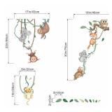 Baby Animals Wall Stickers for Nursery: Kids Boys Bedroom Classroom Daycare Wall Decals - Jungle Animals Climbing Tree Fox Giraffe Monkey Sloth Koala