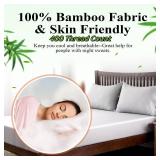 Bamboo Viscose Fitted Sheet Twin XL Size Only, 400 Thread Count, 8-16\ Deep Pocket, Cooling Breathable Silky Smooth Soft Bottom Sheet for Hot Sleeper (Gray, Twin XL)in