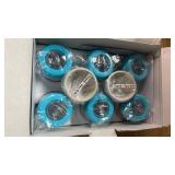 Matyz Glass Breastmilk Storage Bottles, 6 Pack, 6 oz, Compatible with Spectra Medela Breast Pump - Freezer Safe Storage Bottles Set - Wide Mouth Breastmilk Storage Containers - No BPA (Blue Lids)