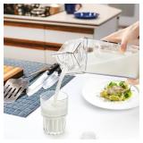 Bekith 2 Pack 64 Oz Large Milk Carton Water Bottle, Clear Plastic Milk Bottle with Cleaning Brush, Portable Leakproof Square Juice Bottle Reusable Milk Container for Outdoor Sports Travel Camping