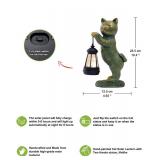 Nacome Christmas Cat Outdoor Statues for Garden: Outside Decor with Lantern Clearance for Yard Art Lawn Ornaments Porch Patio Balcony - Christmas Birthday Gifts for Mom Women Grandma