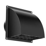 4 Inch Dryer Vent Cover Outside, HG Power Metal Exterior Vent Cover with Removable Screen and Cushioned Non-Return Flap, Air Wall Vent for House, Range Hood, AC, Opening Diameter: 3.81\ Blackin