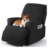 Timeles Recliner Covers Extra Wide Recliner Chair Covers Reclining Couch Covers Sofa Slipcovers Stretch Soft Washable (Single-Seater Oversized, Black)