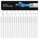 EVEO Cable Hider - One Cord Hider 300 Cord Cover Wall Cable Hider, Cable Concealer, Wire Hiders for TV on Wall. Cable Management, Cord Hider Cable Raceway Wire Covers for Cords (White, Small)