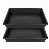 NIMYAU Square Plant Saucer 14 Inch 2 Pack 8 12 14 16 18 20 Plant Trays for Pots Heavy Duty Plastic Plant Saucers for Indoors Outdoors, Flower Pot Plant Drip, Extra Lager No Holes Plant Tray