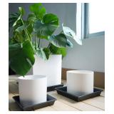 NIMYAU Square Plant Saucer 14 Inch 2 Pack 8 12 14 16 18 20 Plant Trays for Pots Heavy Duty Plastic Plant Saucers for Indoors Outdoors, Flower Pot Plant Drip, Extra Lager No Holes Plant Tray