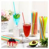 Gerrii 1000 Pcs Multicolored Individually Wrapped Straws Extra Long 6 mm Plastic Drinking Straws Disposable for Party Restaurant Home Milkshakes Coffee Juice Beverage Smoothie (10)
