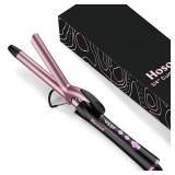 34 Inch Curling Iron for Short Hair, Dual Voltage Hair Curling Iron Ceramic, Professiona Curling Wand Tourmaline(Rose Gold)