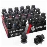 Sposuit M14x1.5 Lug Nuts - Replacement for 2019-2024 Land Rover Defender, 1998-2024 Discovery, 1996-2024 Land Rover Range Rover - OEM Factory Style Closed End Black Lug Nut(20 Pcs)