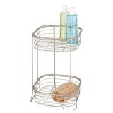 iDesign Forma Metal Wire Corner Standing Shower Tower Caddy, 2-Tier Bath Shelf Baskets for Shampoo, Conditioner, Soap, Accessories, 9.5\ x 9.5\in x 15.25\in, Satin Silverin