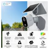 INFIYA Security Cameras Wireless Outdoor-SolarandBattery Powered 2K 2.4G Cameras for Home Security, Instant Alert, AI Human Detection, Color Night Vision, 2-Way Talk, SD Storage, Work with Alexa, Z1 4