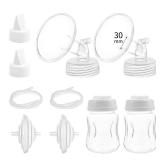 Momstouch Pump Parts Compatible with Spectra S1S29 Plus, Not Original Accessories, Full Set Replacements Include 30mm Flange, Duckbill Valve, Backflow Protector, Tubing and Bottle