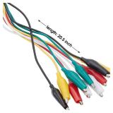 WGGE WG-026 10 Pieces and 5 Colors Test Lead Set and Alligator Clips,20.5 inches  22 AWG Copper Wire. The Clips soldered and Stamped to The Wires. (1 Pack)