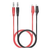 Goupchn 4mm Banana Plug to Alligator Clip Test Leads Crocodile Clips Copper Soft Flexible Cable Wire Set 2PCS Red Black